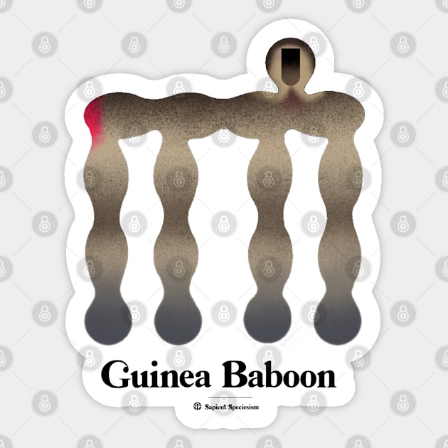 Bold monkey print "Guinea baboon" Sticker by RockPaperScissors